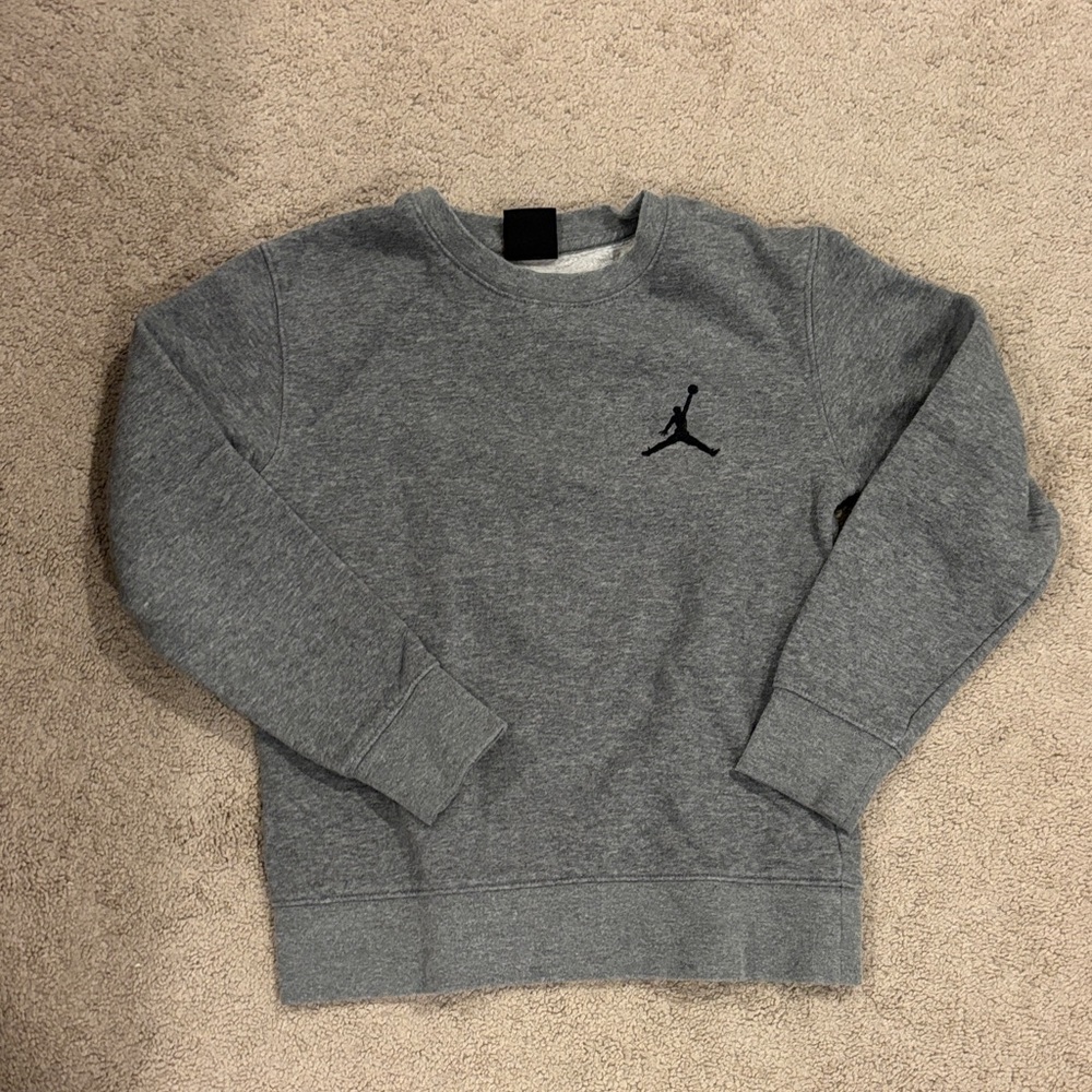 Jordan Kid’s Crewneck Sweater in Gray